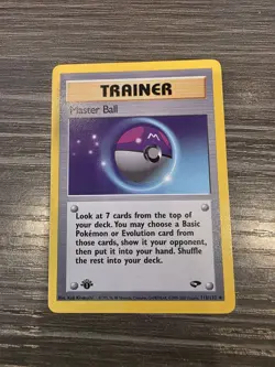 NM/M! Pokemon Card - Gym Challenge 116/132 - MASTER BALL **1st Edition** - Image 1