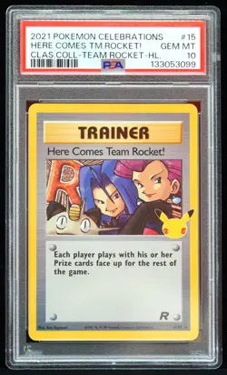 2021 Here Comes Team Rocket! #15/82 Celebrations PSA 10 Pokemon Card - Image 1