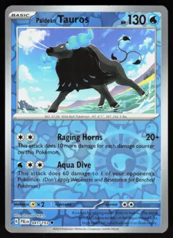 Paldean Tauros 041/193 Uncommon Paldea Evolved Pokemon Reverse Holo Near Mint - Image 1