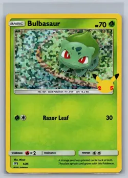Bulbasaur 001/025 Promo McDonald's 25th Anniversary Promos Pokemon Holo NM - Image 1