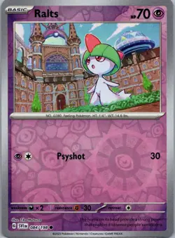 Pokemon TCG Ralts 84/198 Scarlet Violet Rev Holo NM - Image 1