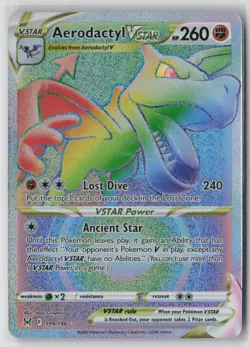 Aerodactyl VSTAR 199/196 Rainbow Rare Lost Origin Near Mint - Image 1