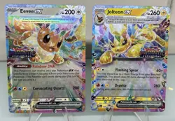 Pokemon Prismatic Evolutions Stamped Eevee Ex 075/131 Stamped Jolteon Ex 030/131 - Image 1