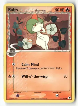 Ralts 61/101 Common Dragon Frontiers Pokemon Moderately Played - Image 1