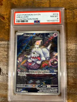 POKEMON 2023 Scarlet Violet Illustration Rare GREAVARD #214 PSA 8 RARE 2 - Image 1