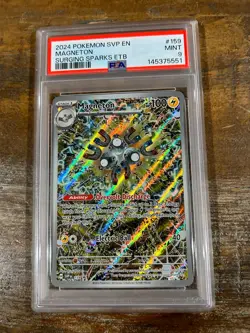 POKEMON 2024 Promo Surging Sparks ETB MAGNETON #159 PSA 9 Mint RARE - Image 1