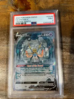 POKEMON 2023 Crown Zenith Full Art ZACIAN V #GG48 PSA 9 Mint RARE - Image 1