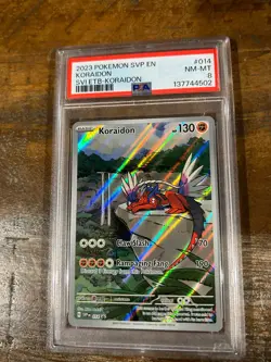 POKEMON 2023 Scarlet Violet ETB Svp En KORAIDON #014 PSA 8 RARE - Image 1