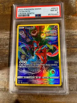 Pokemon 2023 Crown Zenith Full Art DEOXYS #GG12 PSA 8 RARE - Image 1