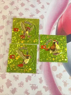 2001 Taps Gold Holo Pidgey Pidgeot Pidgeotto Pog Stickers Pokemon Non-TCG - Image 1