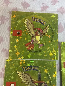 2001 Taps Gold Holo Pidgey Pidgeot Pidgeotto Pog Stickers Pokemon Non-TCG - Image 3