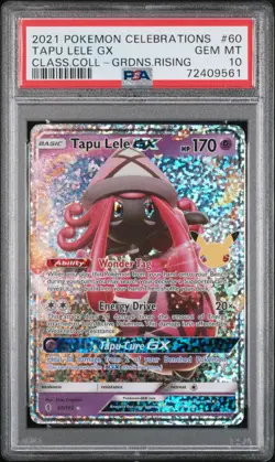 2021 POKEMON CELEBRATIONS CLASSIC COLLECTION #60 TAPU LELE GX PSA 10 - Image 1