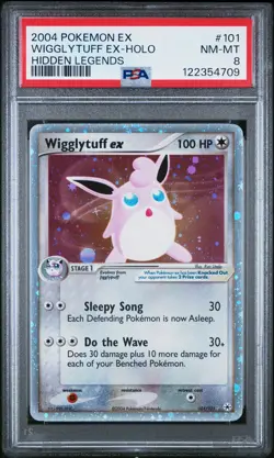 2004 POKEMON EX HIDDEN LEGENDS #101 WIGGLYTUFF EX-HOLO PSA 8 - Image 1