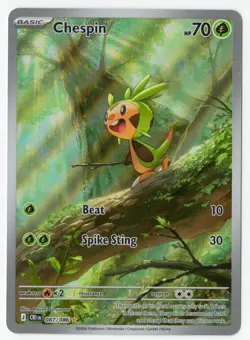 Pokemon TCG Chespin 87/86 Illustration Rare ME04: Chaos Rising Near Mint - Image 1