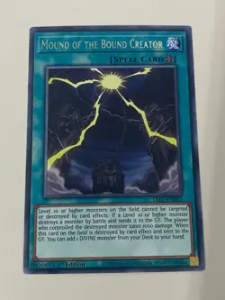 Yugioh Mound of the Bound Creator x 3 - 1st Edition Rare NM - Plus Free Holo - Image 2