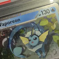 PSA 10 DOUBLE WHOLE SWIRLS 🌀💫 HOLO BLEED Vaporeon 168 SVP Cosmos Pokemon Card - Image 4