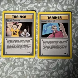 Blaine’s Quiz #2 & #3 Pokemon Cards TCG Trainer Retro Vintage - Image 1