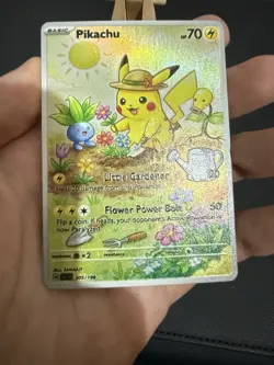 Pikachu Oddish Bellsprout Gardening Pokemon Card CUSTOM - Image 2