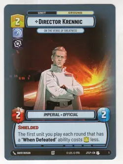 Star Wars Unlimited JTLP WP Card #1 Director Krennic [U] - Image 1