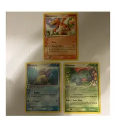 Pokemon TCG EX Crystal Guardians Charmeleon Wartortle Venusaur 3-Card Lot - Image 1