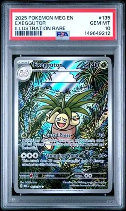 PSA 10 EXEGGUTOR 135 ILLUSTRATION RARE MEGA EVOLUTION POKEMON GEM MINT - Image 1