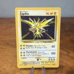 Pokemon Card Zapdos Holo Base Set 16/102 WOTC 1999 Vintage MP - Image 1