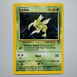 Scyther 17/130 Holo Rare Base Set 2 WOTC Pokemon Card Vintage MP TCG - Image 1