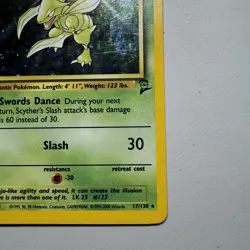 Scyther 17/130 Holo Rare Base Set 2 WOTC Pokemon Card Vintage MP TCG - Image 5