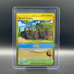 Beach Court 263/182 Paradox Rift Gold Holo Hyper Rare Pokemon Card English NM - Image 1