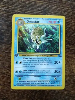 Pokemon Fossil 1st Edition Omastar 40/62 Non Holo NM - Image 1