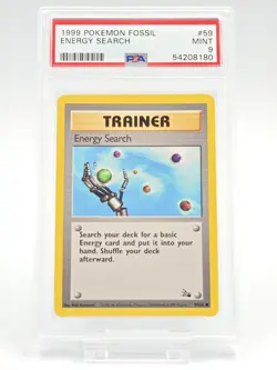 1999 POKEMON FOSSIL #59 ENERGY SEARCH PSA 9 - Image 1