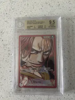One Piece CCG OP09-001 Shanks Leader Alternative Art Card Beckett 9.5 English - Image 1