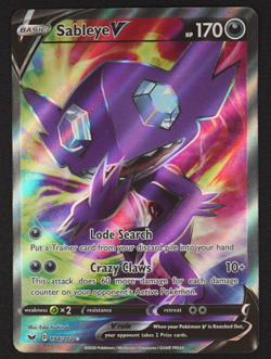 2020 Sableye V 194/202 Sword & Shield Full Art Pokemon TCG Trading Card Game - Image 1