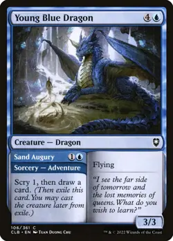 Young Blue Dragon // Sand Augury Foil (106) Battle for Baldur's Gate CLB MTG - Image 1