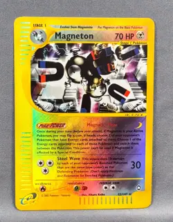 NM Reverse Holo Magneton 22 Rare Aquapolis Pokemon 2003 Hikaru Koike - Image 1