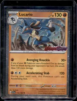 Lucario 114/198 Scarlet & Violet Base Set Rare Pokemon Card NM - Image 1