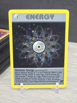 Pokemon Card TCG Rainbow Energy 17/82 Team Rocket 1999 Holo Rare Vintage Swirl - Image 3