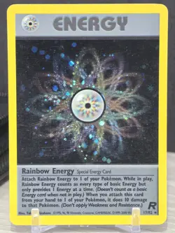 Pokemon Card TCG Rainbow Energy 17/82 Team Rocket 1999 Holo Rare Vintage Swirl - Image 5