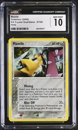 CGC 10 GEM MINT Mawile 2006 EX Crystal Guardians 9/100 Holo Pokemon Card - Image 1