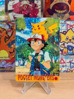 1999 Vintage Pocket Monsters Vending Prism - Ash & Pikachu On Ash's Hat #1 - Image 1