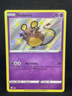 Pokemon TCG Dedenne Shining Fates SV051/SV122 Holo Shiny Holo Rare - Image 1
