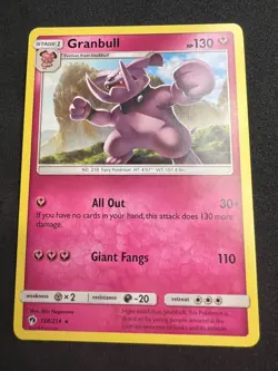 Granbull 138/214 Rare Lost Thunder Pokemon 2018 - Image 1
