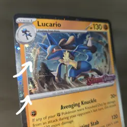 TRIPLE WHOLE SWIRL 🌀 Lucario 114/198 Scarlet Stamped Pokemon Cosmos Holo Promo - Image 1