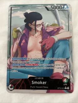 Smoker OP10-001 Alternate Alt Art Leader Parallel One Piece Card Game TCG NM - Image 1