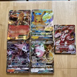 Pokemon TCG Promo GX EX Vmax Holo Card Lot Charizard Pikachu Urshifu 5jumbocards - Image 1
