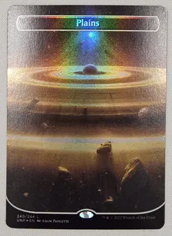 MTG Magic [x1] Plains [x1] ORBITAL FOIL Unfinity 240/244 M/NM - Image 1