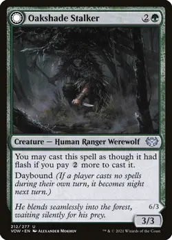 Oakshade Stalker // Moonlit Ambusher Foil (212) Innistrad: Crimson Vow VOW MTG - Image 1