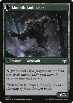 Oakshade Stalker // Moonlit Ambusher Foil (212) Innistrad: Crimson Vow VOW MTG - Image 2