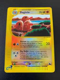 POKEMON DUGTRIO REVERSE HOLO FOIL 52/144 SKYRIDGE ENGLISH NM - Image 1