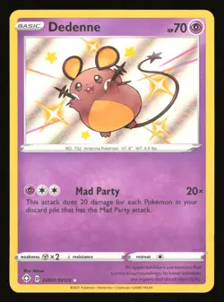 Dedenne SV051/SV122 Shining Fates: Shiny Vault Holo Pokemon LP2 - Image 1